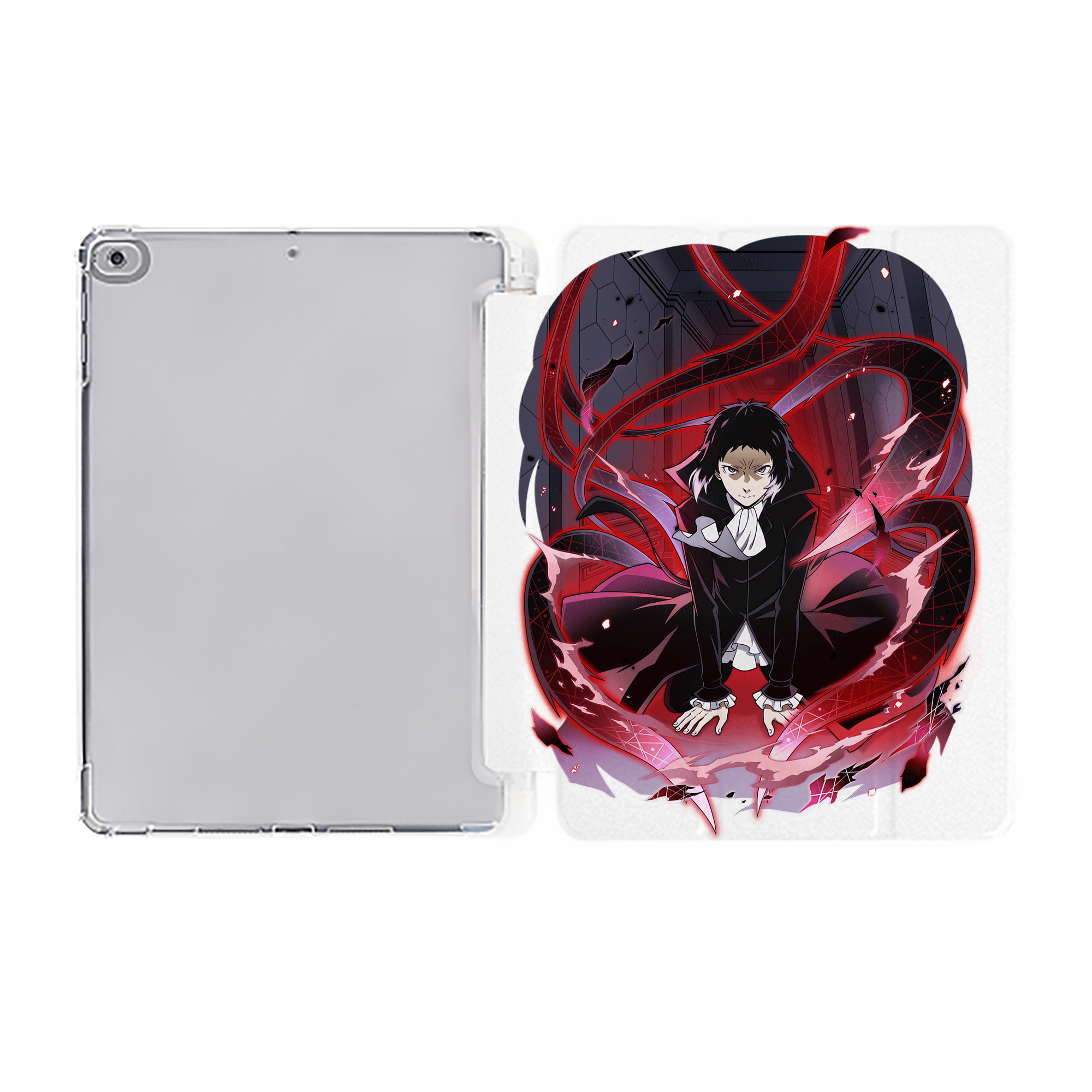 （画像用） 文豪ストレイドッグス Bungo Stray Dogs IPad ケース ペン収納付き 三つ折りスタンド PUレザー×シリコン 対応機種9.5/10.5/10.9インチ